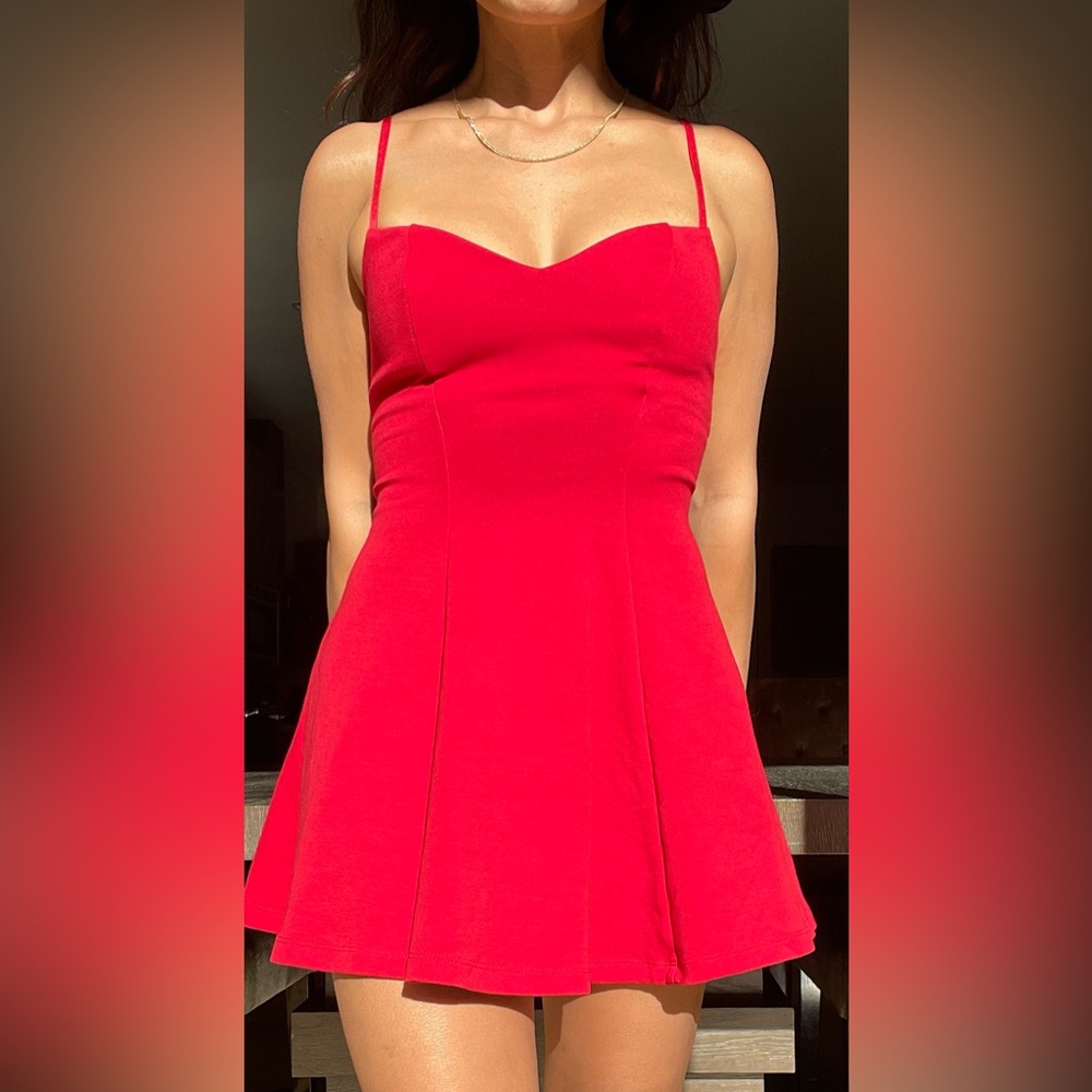 ZARA Red Fit & Flare Mini Dress – Size S